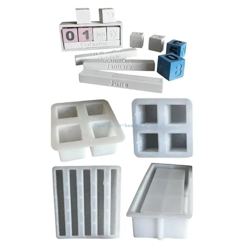 

R9JE Multiple Size Calendar Silicone Molds for Home Decoration and Gifts Crafting