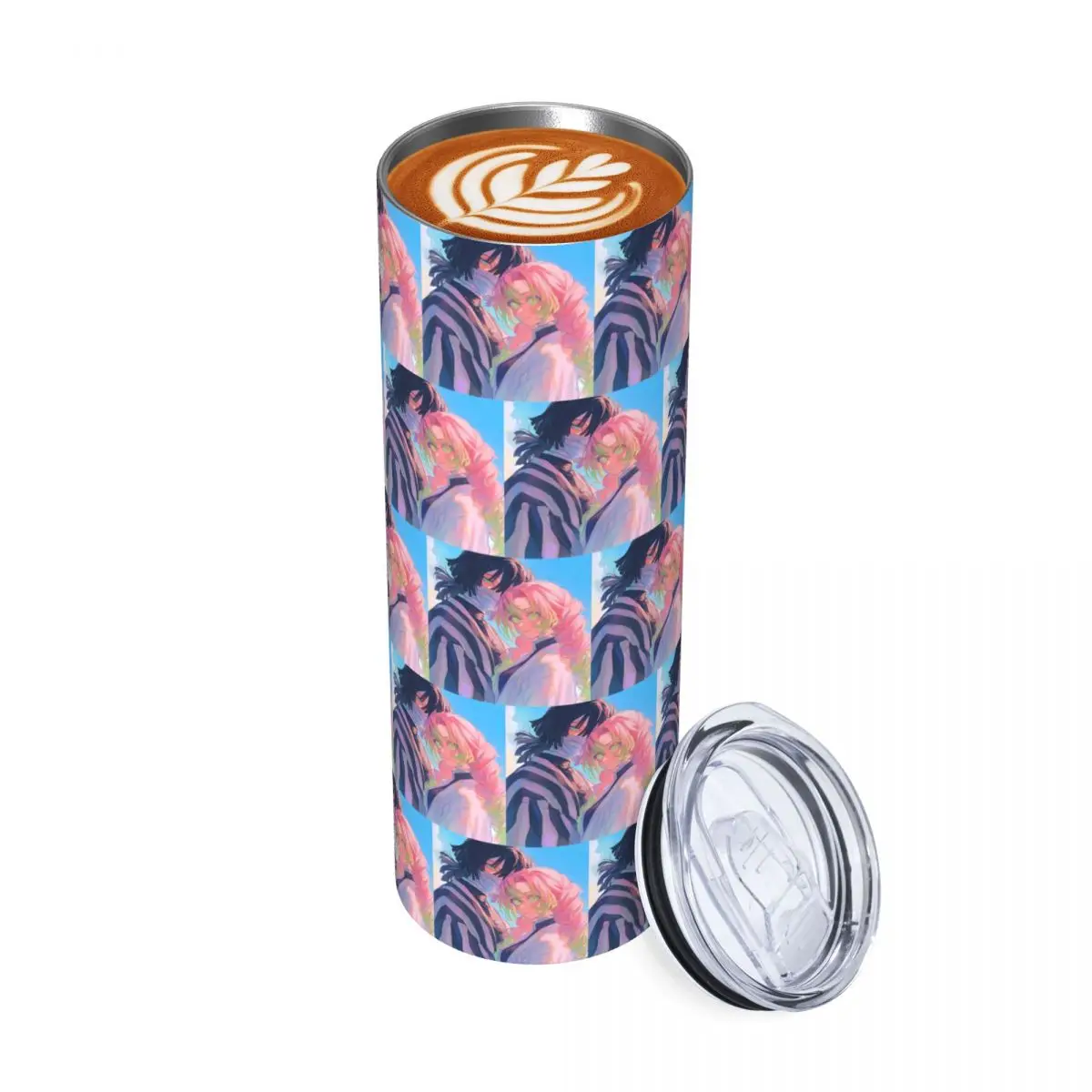 

Стакан из нержавеющей стали Mitsuri Kanroji And Iguro Obanai, вакуумная изоляционная кружка, термохолодные чашки, соломинка с крышкой, 20 унций