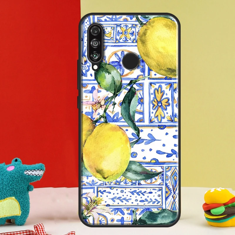 Mediterranean Lemon For Huawei P30 Pro P60 P50 P20 P40 P Smart Nova 9 5T Honor Magic 5 Lite X8 X9 a 50 70 Case