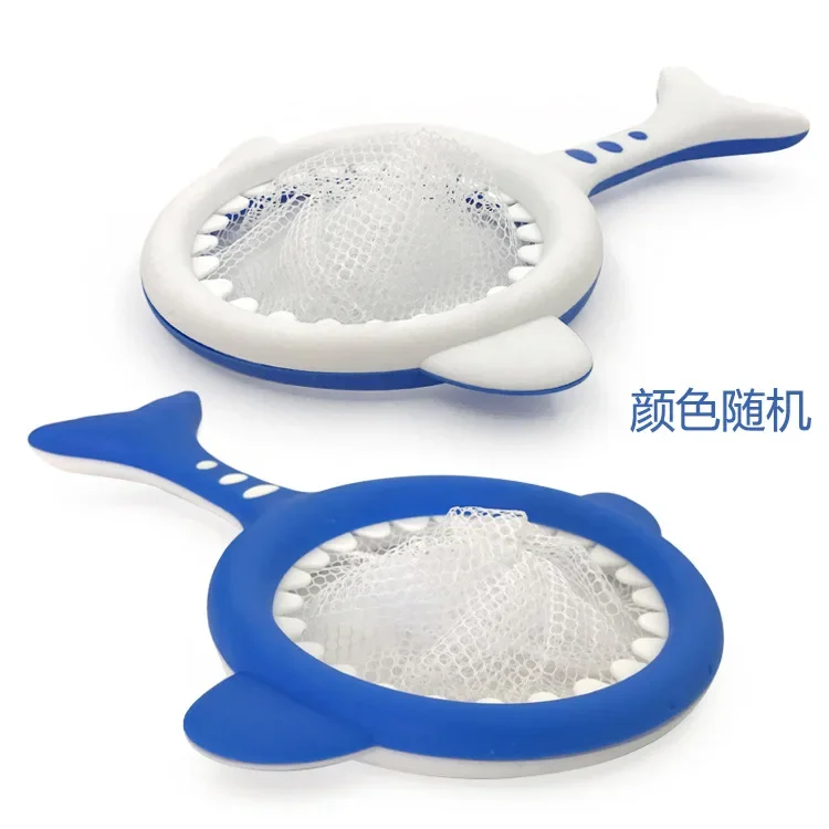 

Blue Children's Fishing Net Play Water Toy Fishing Catch Cartoon Shark Fishing Toy L