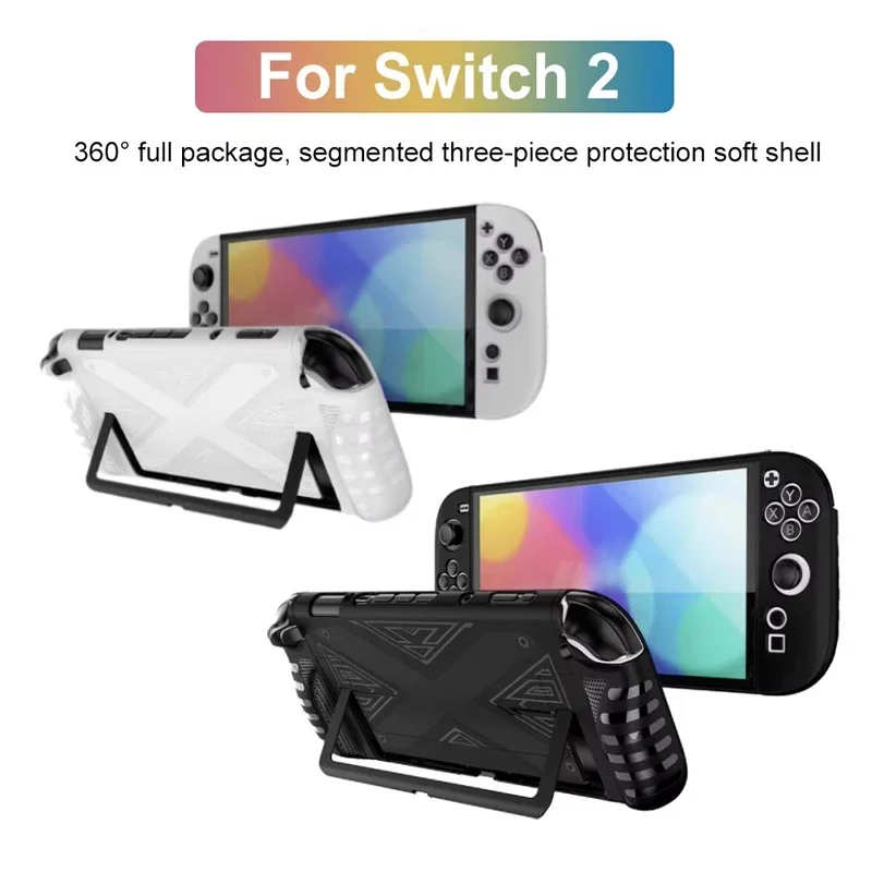 

EOENKK For Nintendo Switch 2 Case Handheld Console Soft TPU Protective Shell Shockproof Back Cover Kickstand Game Accessories