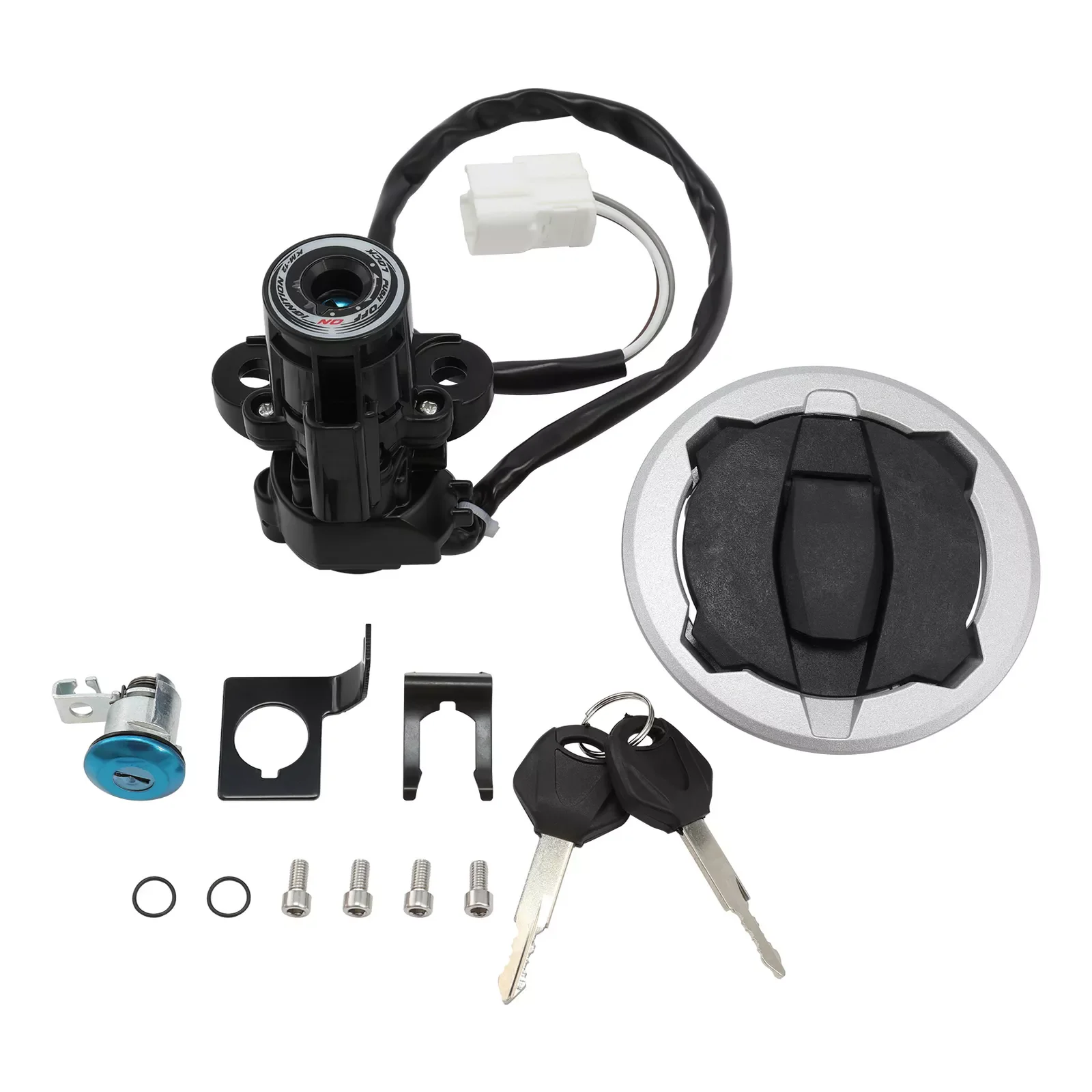 

Motorcycle Ignition Switch Fuel Gas Cap Lock Set For Kawasaki Ninja 400 Z400 2018-2024