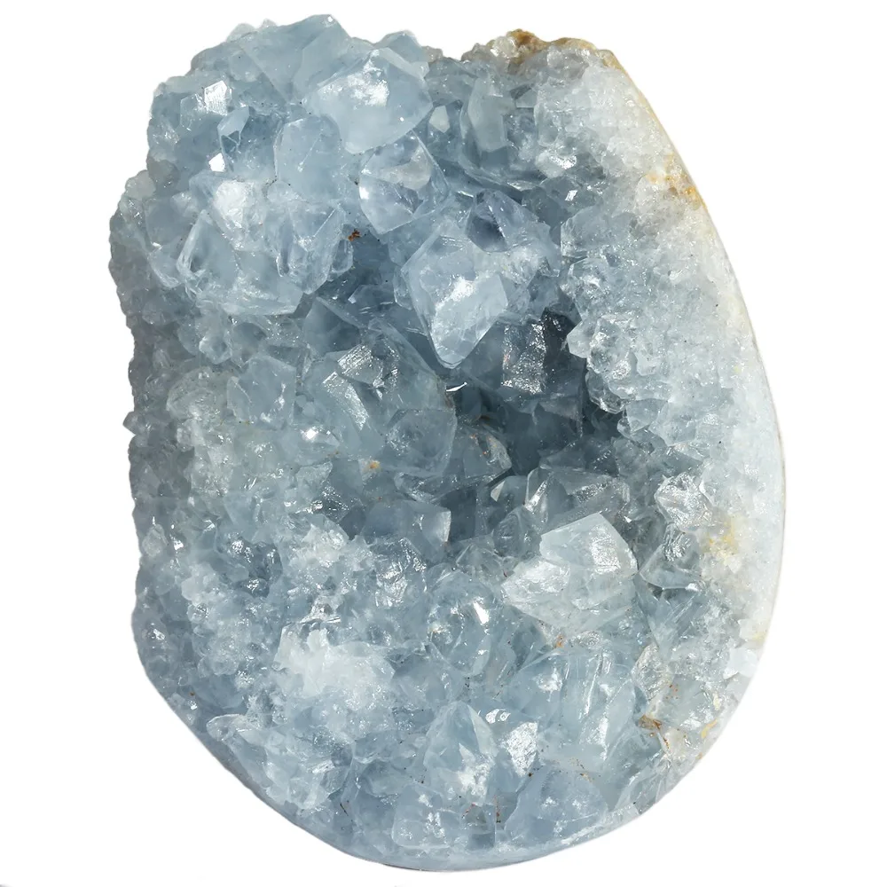 1Pc Natural Blue Celestite Mineral Healing Crystal Cluster Geode Irregular Gem Stone Home Decoration Specimen