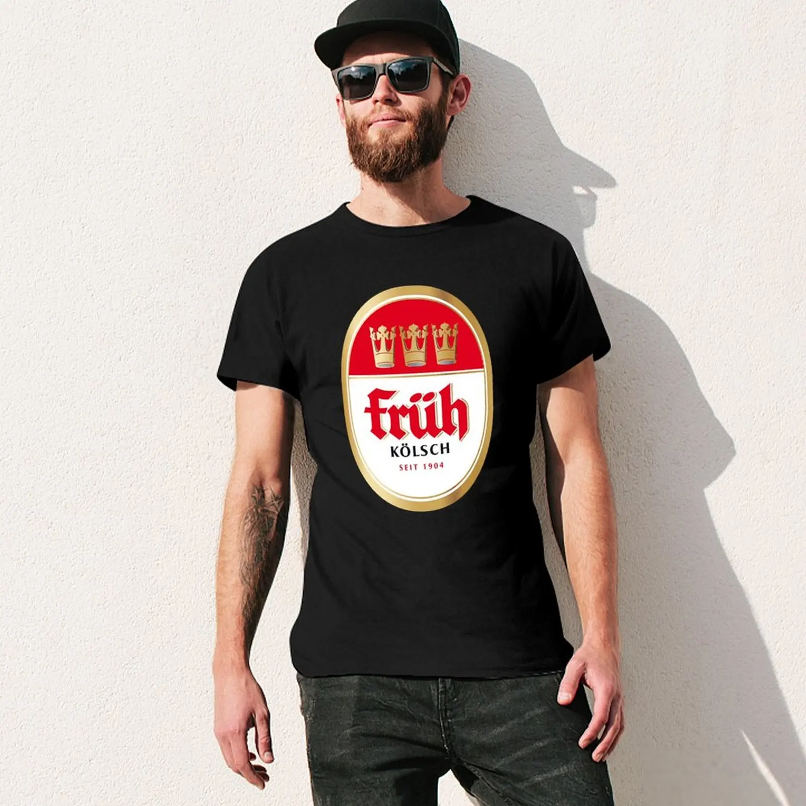 Früh K?lsch beer logo brewery local beer T-Shirt graphic t shirts hippie clothes Men's t shirts
