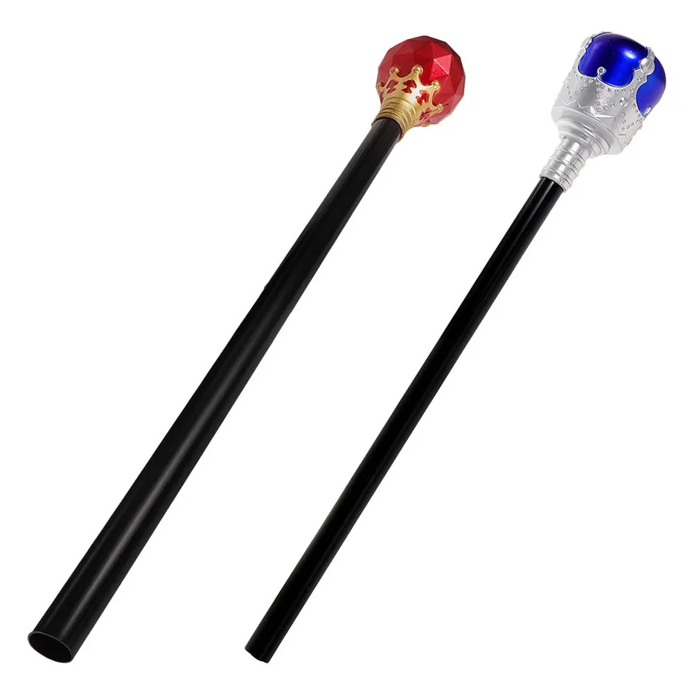 

2Pcs King Scepters Durable Lightweight Decorative Cosplay Prop Party Halloween Scepters Wand Pretend Play