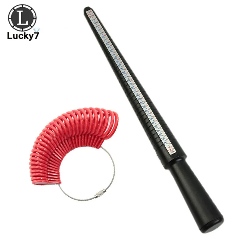 Multi-Purpose Professional Ring Sizer Measuring Tool Plastic Jewelry Mandrel Stick Finger Gauge for Ring Size Determination