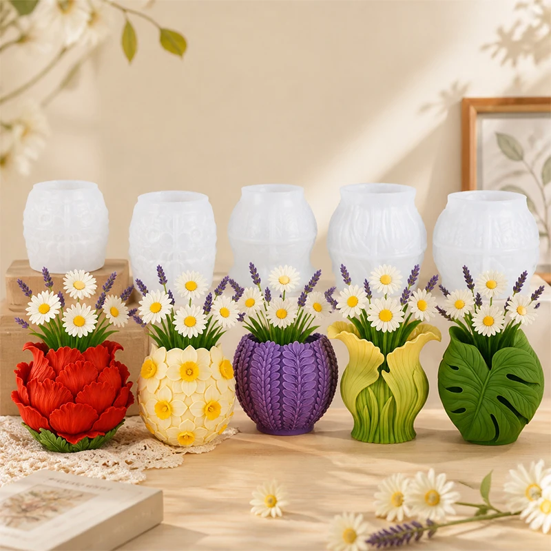 3D Printing Vase - Силиконовая форма для 3D-цветочных ваз: лилия,