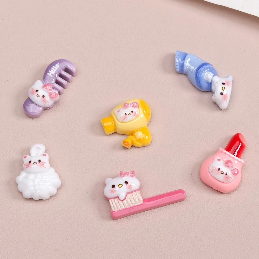 10pcs Cute Cartoon Kawaii Toothpaste Brush Flat Back Resin DIY Scrapbooking Cabochons Embellishment Decoration Accessories