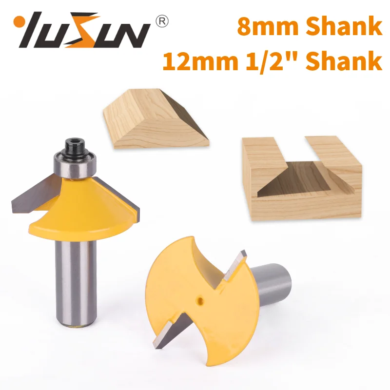 YUSUN Chamfer Stile&Rail Set Router Bit Woodworking Milling Cutter For Wood Bit Face Mill Carbide Cutter End Mill
