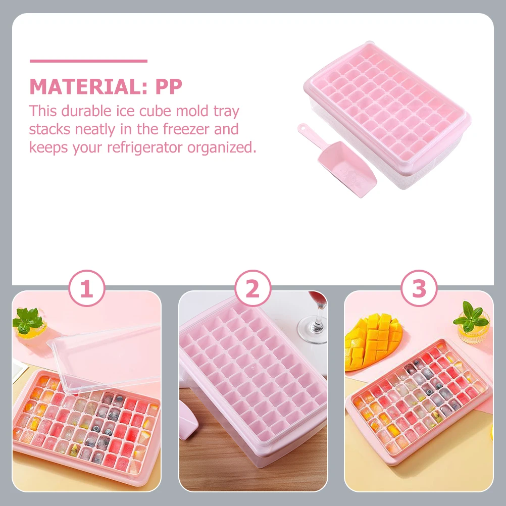

Ice Grid Fresh-keeping Box Maker Tray with Lid 55-grid Cube Household Mold Plastic Refrigerator