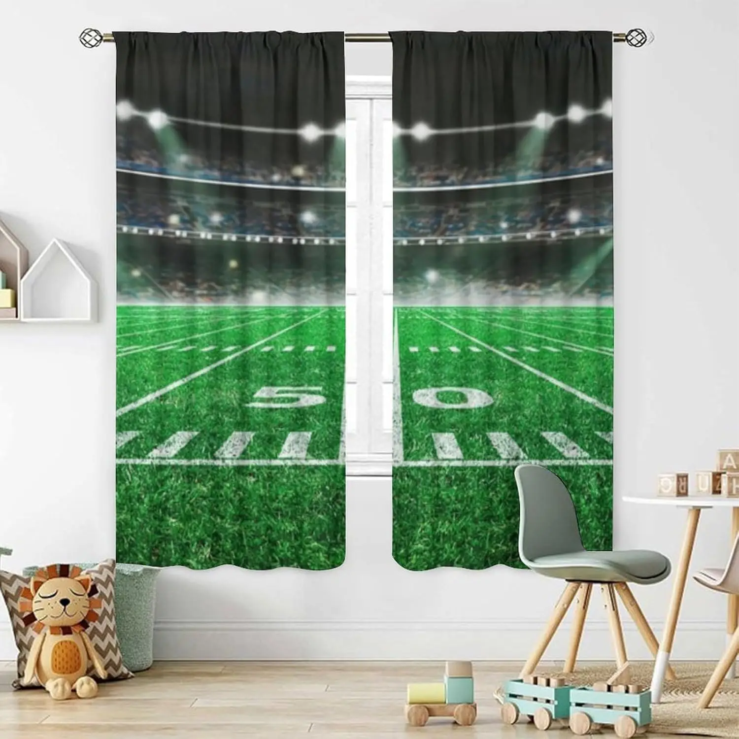 

Шторы для спальни на спортивной тематике, шторы для спальни в круглом футбольном поле в художественном стиле под прожектор, подходят для спальни