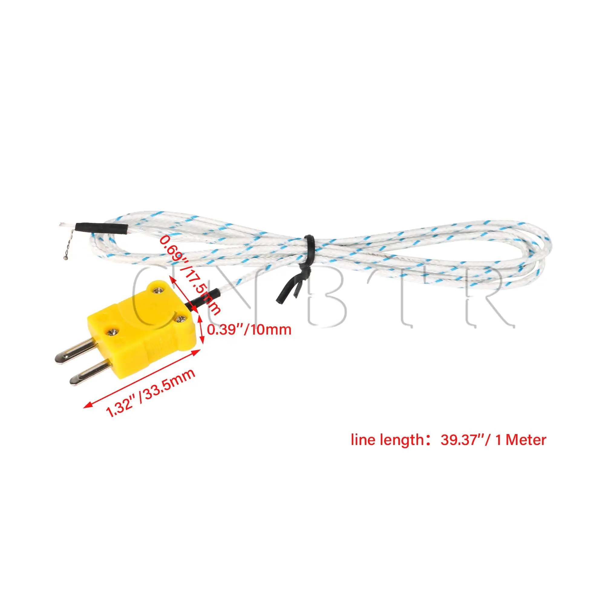 Cnbtr 10 pces k tipo mini linha de detecção de temperatura do conector 39.37 / 78.74 polegadas de comprimento