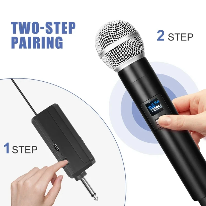 New Wireless Dual Handheld VHF Dynamic Microphone Karaoke Microphone With Receiver For Wedding Party Speech Church Club