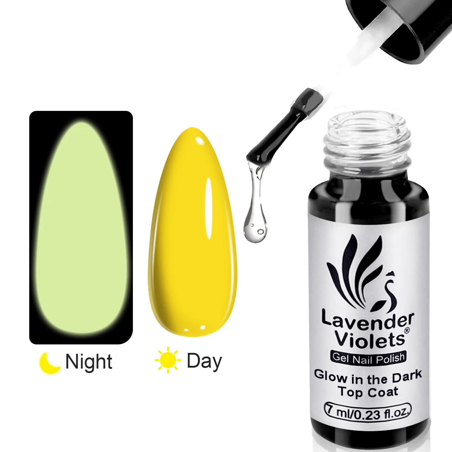 7ml Glow in the Dark Top Coat, Luminous Effect Functional Soak Off Gel Nail Polish Easy to Apply for Starter Salon Nail Manicure