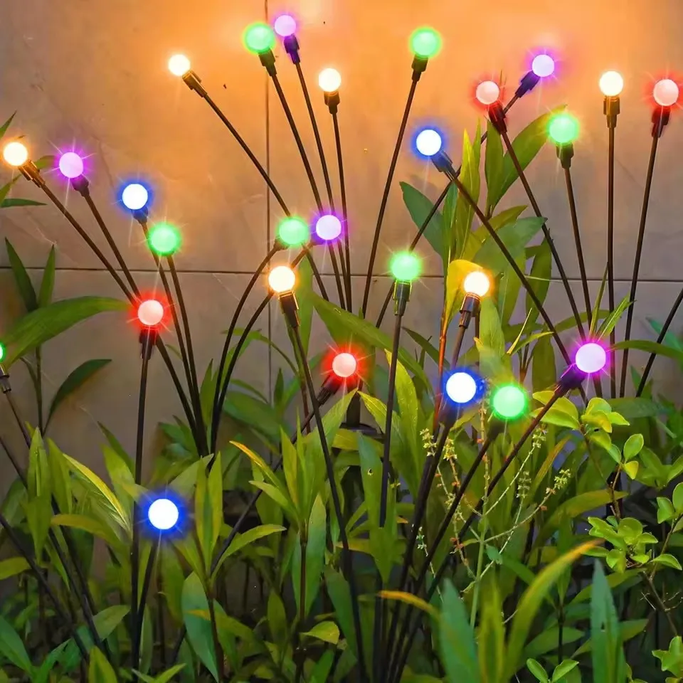 Outdoor LED Solar Lights Waterproof Starburst Solar Firefly Lights Lawn Lamp Garden Lamp for Path Landscape Decorative
