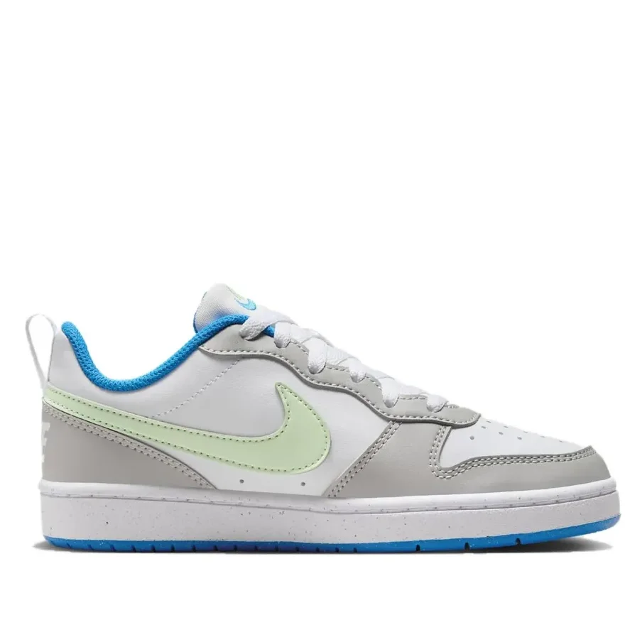 Nike Court Borough Plaid Sports Low-Top Kidsren's Sneakers Mint Cool Gray Teenagers