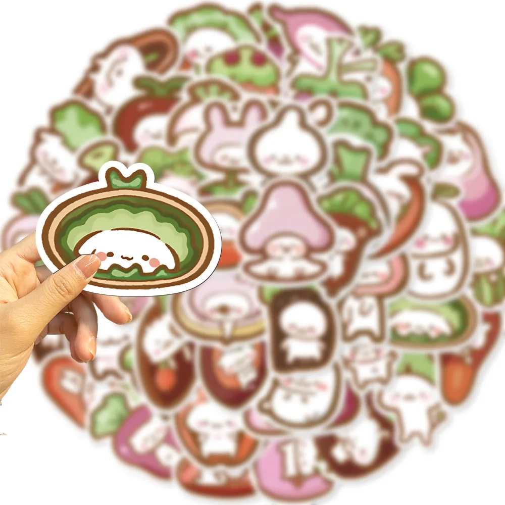 50Pcs Cartoon Vegetable Doll Series Graffiti Stickers Suitable for Laptop Helmet Desktop Decoration DIY Sticker Toys