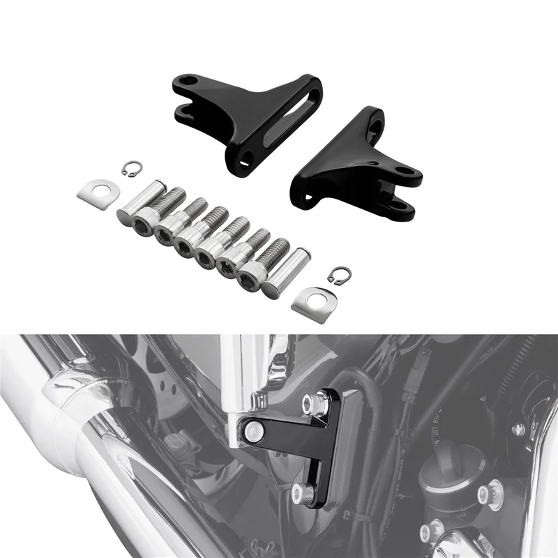 

1 Pair Black Footboard Mount Accessories For Electra Glide Classic FLHTC 93-Later Touring Rear Passenger Mini Foot Peg