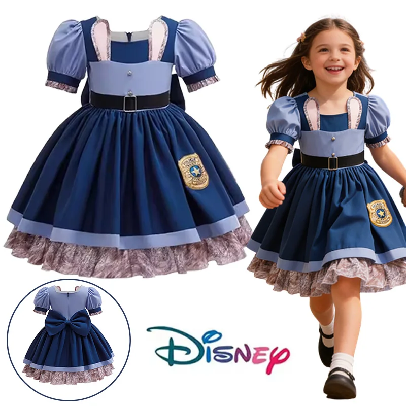 

2026 HOT Disney Zootopia 2 Costume Play Judy Outfit Girls Role Playing Cop Judy Hopp Clothing Officer Rabbit Birthday Party