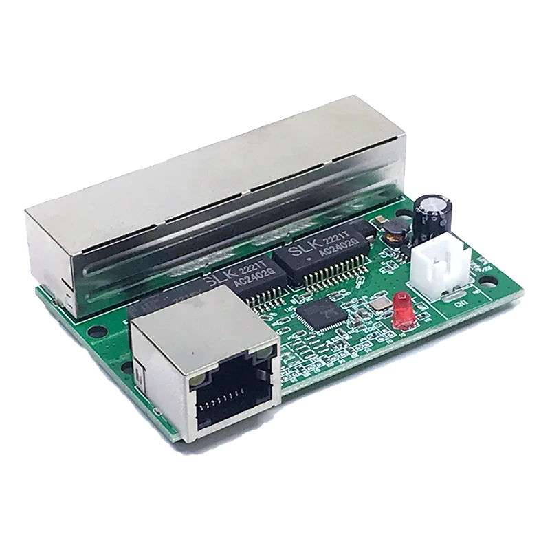 Mini PCBA 5 Ports Networkmini ethernet switch module 10/100Mbps 5V 12V 15V 18V 24V