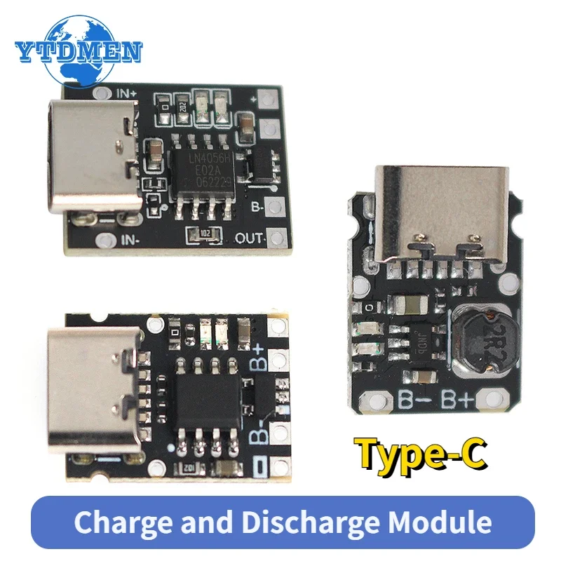 1PCS TP4057 Type-C 3.7V Lithium Battery Charging Board Module 1A  4.2V 4.35V 5V Type C USB Port with Protection Board