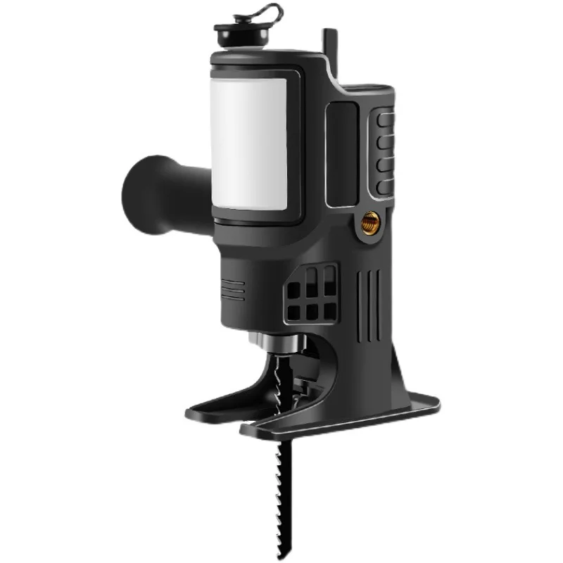 

Electric drill changed to chainsaw conversion head, hand saw changed to reciprocating curve saw, electric drill modified