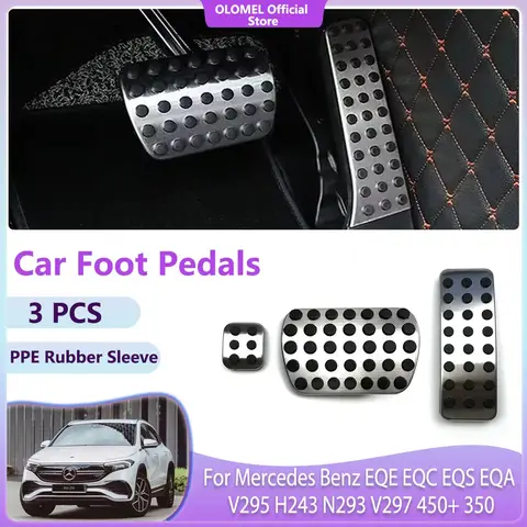 For Mercedes Benz EQE EQC EQS EQA V295 H243 N293 V297 450+ 350 Car Restfoot Pedals Pads Fuel Brake Non-slip No Drilling Covers