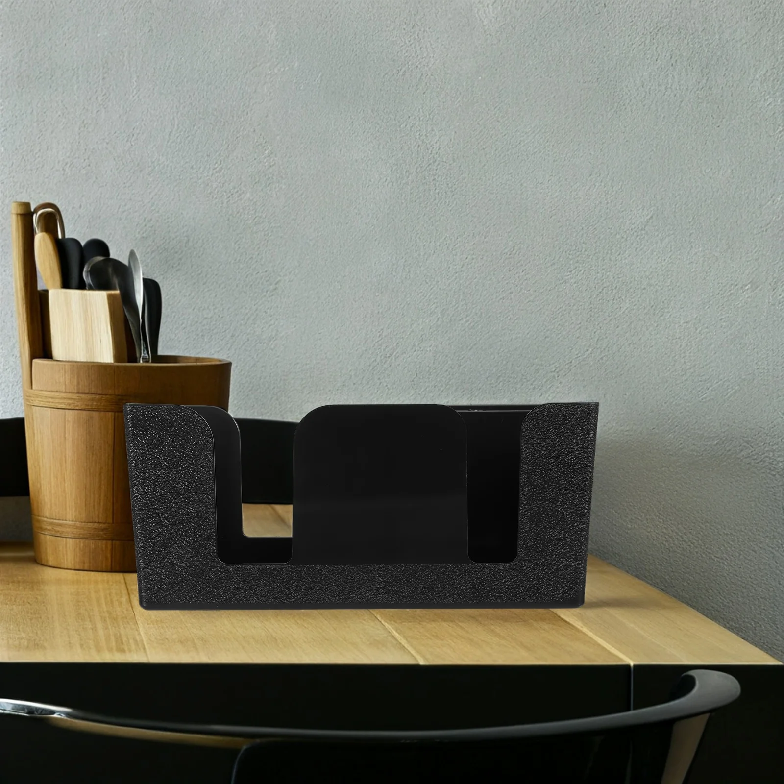 

Multi-Use Tea Shop Counter Organizer Box with Compartments Tissue Straw Holder for Coffee Tea Station Napkin Storage