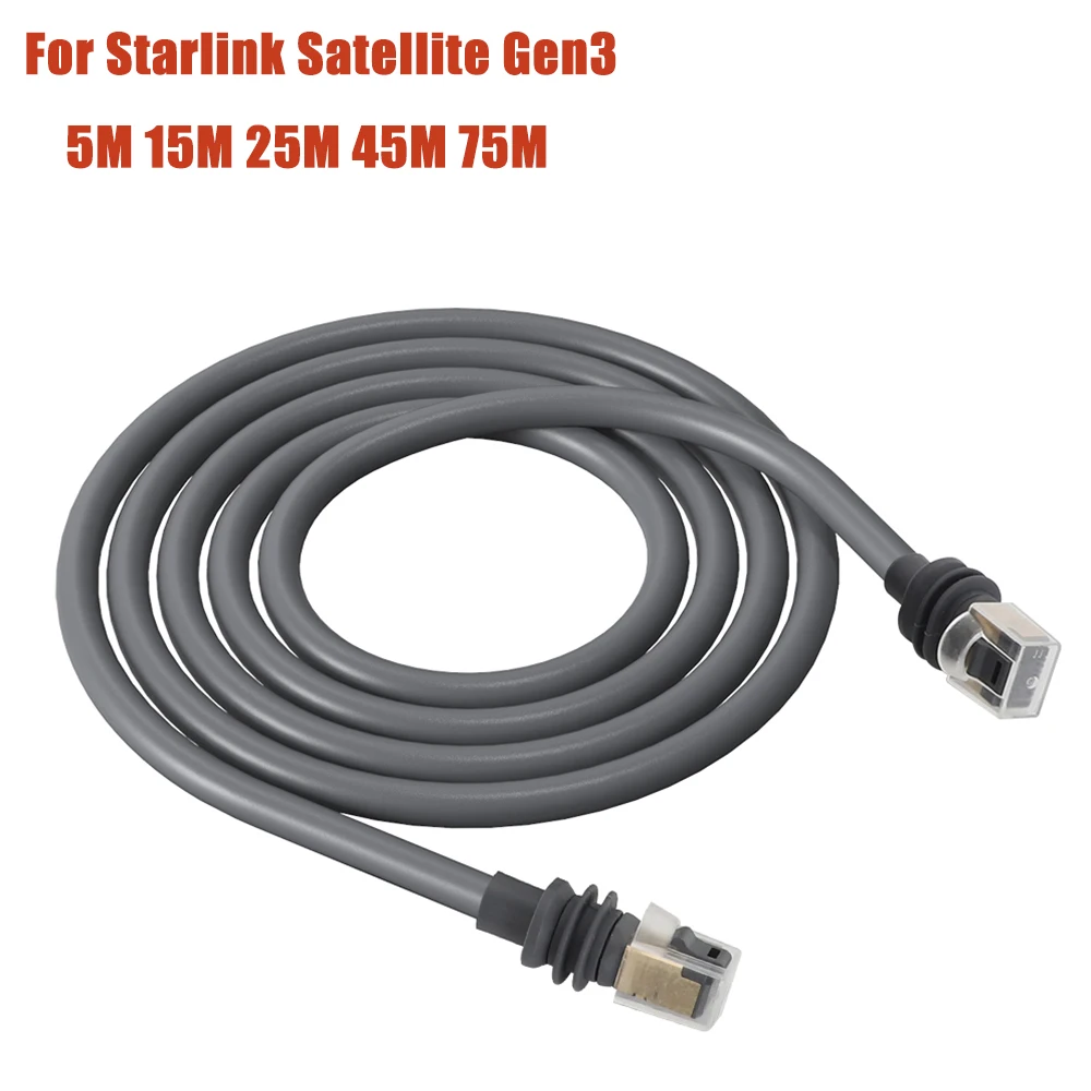 5M 15M 25M 45M 75M Network Cable For Starlink Satellite Gen3 V3 RJ45 Connector Adapter Outdoor IP68 Waterproof Router Kit