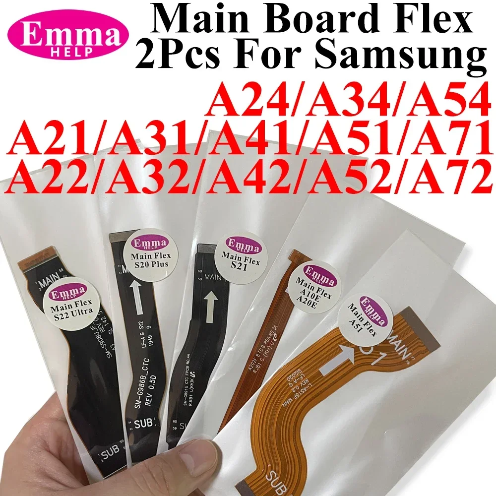 EmmaHelp 2Pcs Mainboard Main board Flex Cable Motherboard Dock For Samsung A21 A22 A32 A41 A51 A71 A32 A52 A72 A34 A54 MainFlex