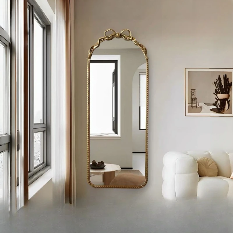 Living room high-end changing mirror, fitting mirror, wrought iron bow dressing mirror