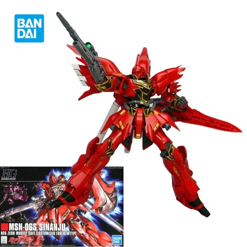 

Подлинная сборная модель Bandai Gundam, мобильный костюм в стиле аниме Sinanju HG 1/144 MSN-06S, коллекция украшений для рабочего стола, орнамент, игрушки