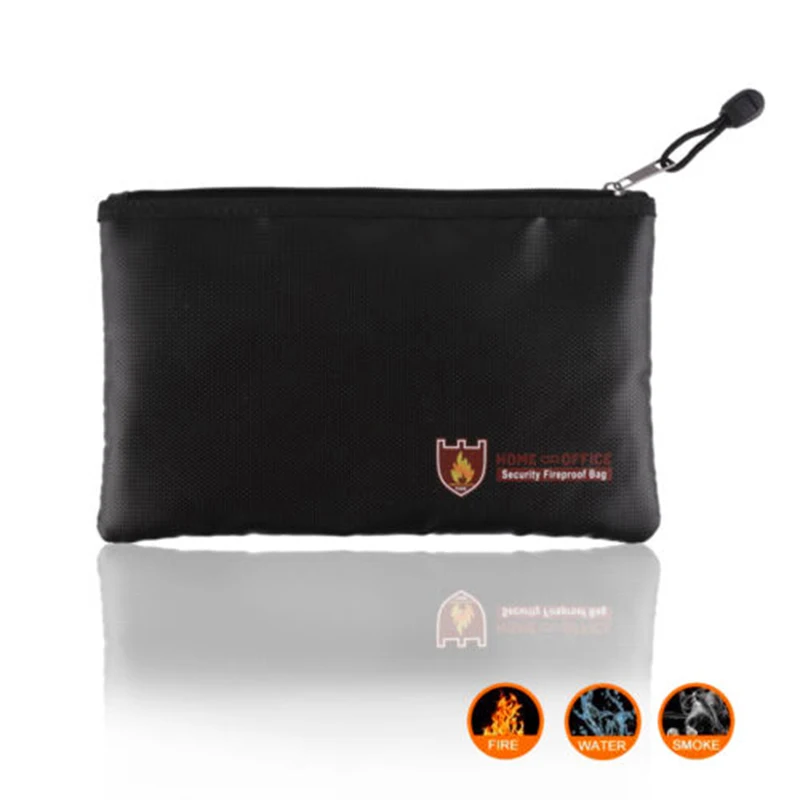 Document Bags Fireproof Burn waterproof Valuables bag Money Safe Cash Box File Pouch Case  Document Storage Bags