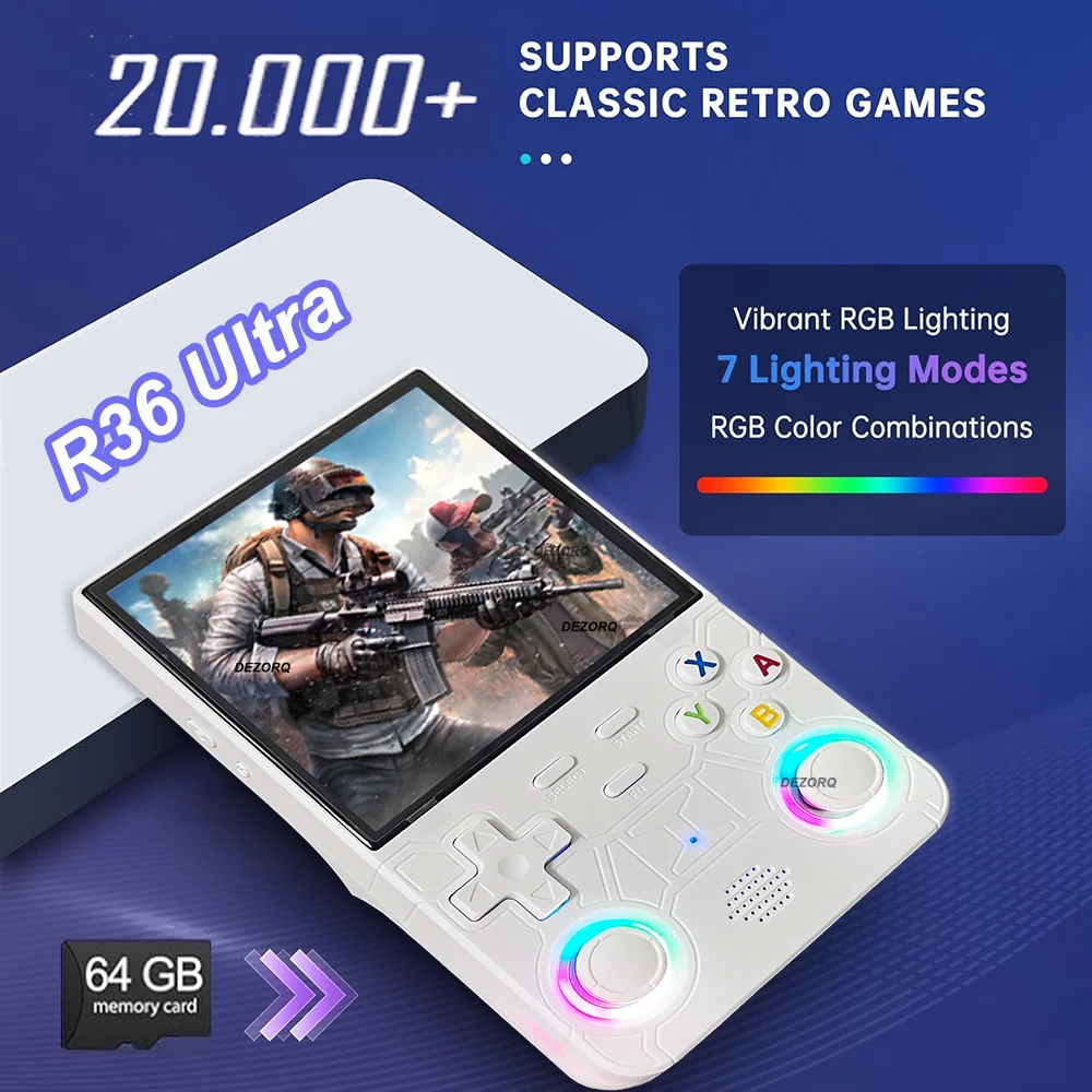 

Новая портативная игровая консоль R36 Ultra, 128 ГБ, 64 ГБ, 4,0-дюймовая система Linux с открытым исходным кодом, портативный видеоплеер, 20 эмуляторов