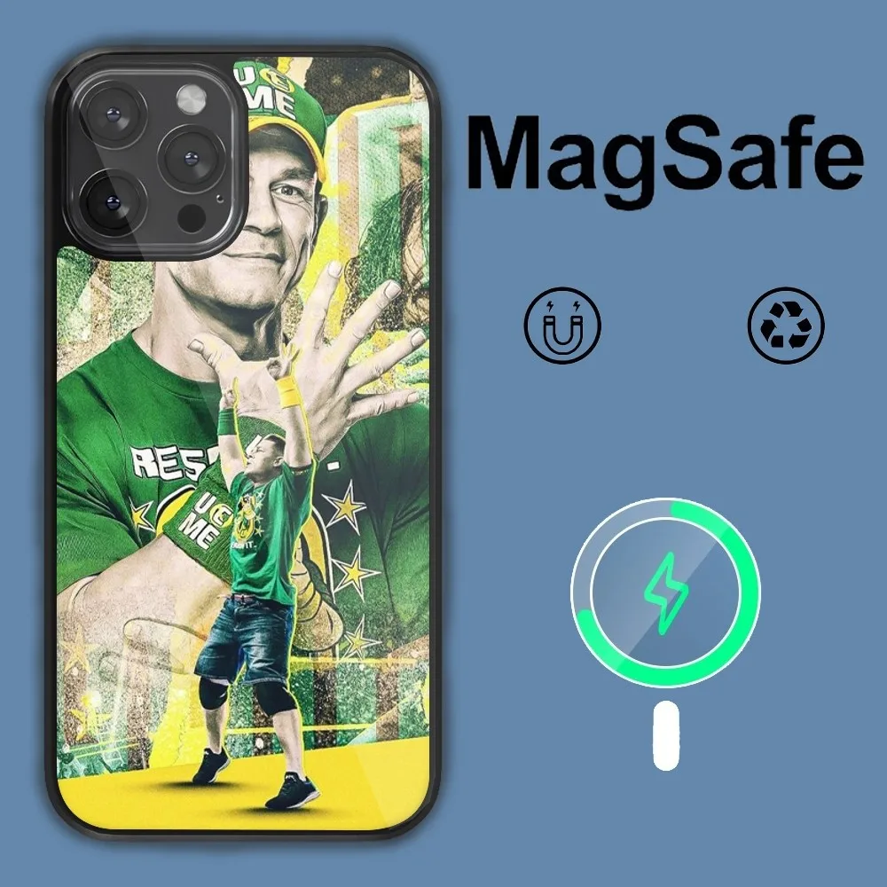 Wrestler J-John Cena  Phone Case For iPhone 14 13 12 11 15 Pro Max Plus Magsafe Magnetic Cover