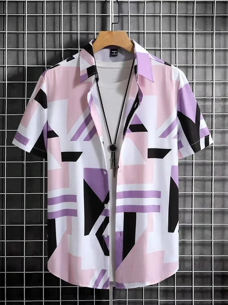 Men's Hawaiian shirt outdoor beach short-sleeved shirt urban casual shirt street style shirt comfortable and breathable