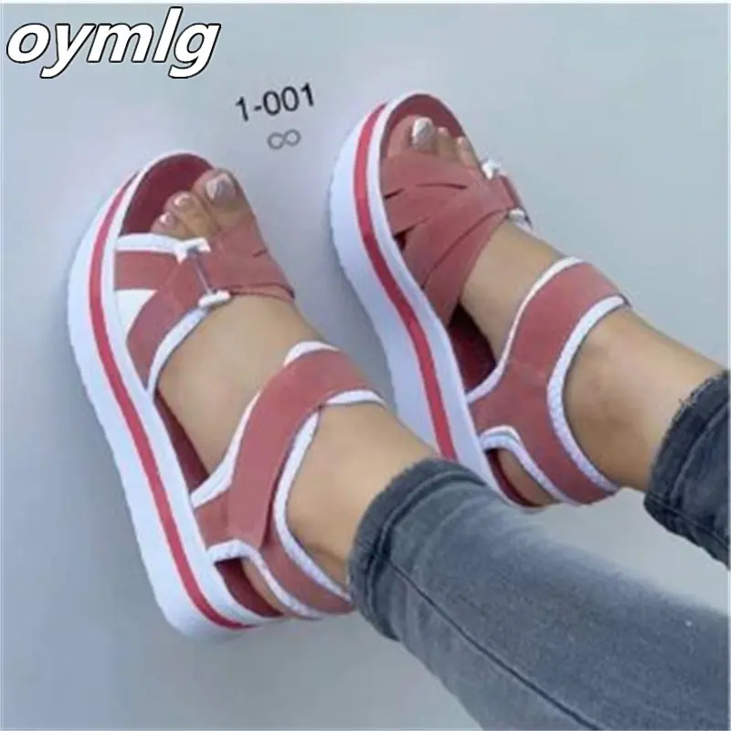 2023 new muffin thick sole sandals women's large fish mouth slope heel sandals in stock