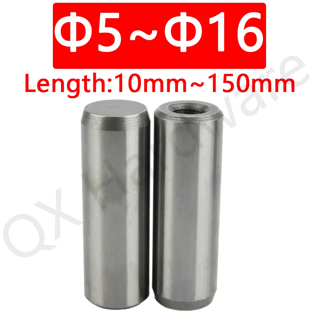 QX616 Hardness 45~50HRC Single Side Tapped Air Vent Locating Dowel Pins Internal Treaded Cylindrical Pins  D5/6/8/10/12/13/16mm