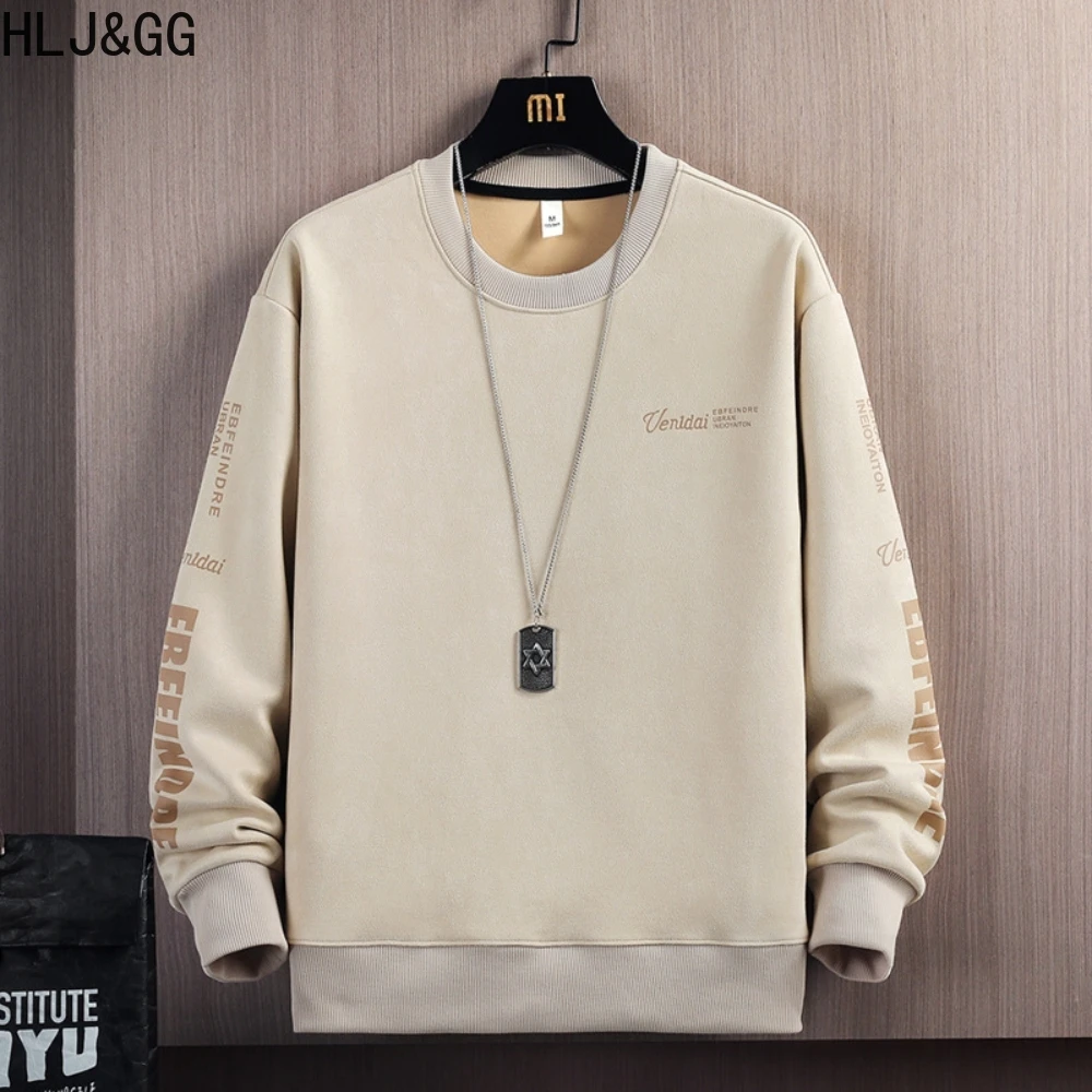 

HLJ&GG Harajuku Streetwear Men's Sweatshirt Hip Hop Mens Round Neck Hoodie Tops Casual Long Sleeve Pullovers for Men 2023 New