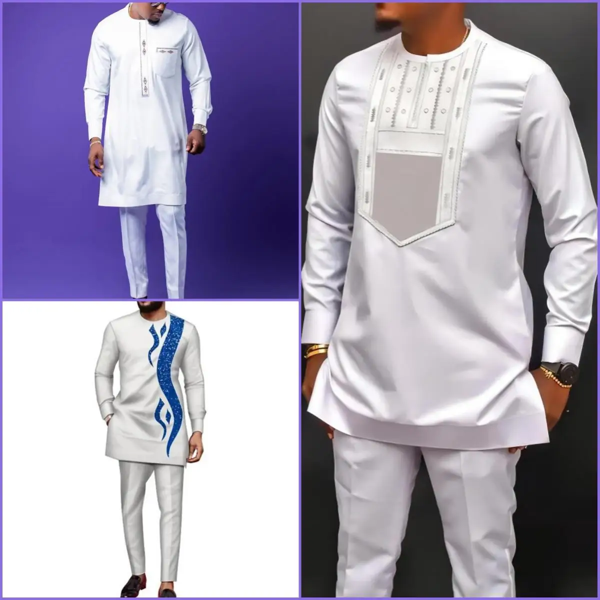 

2024 New African Traditional Men's Set Fashionable Luxury Elegant Men's Two Piece Wedding Festival Party Men's Suit Dashiki