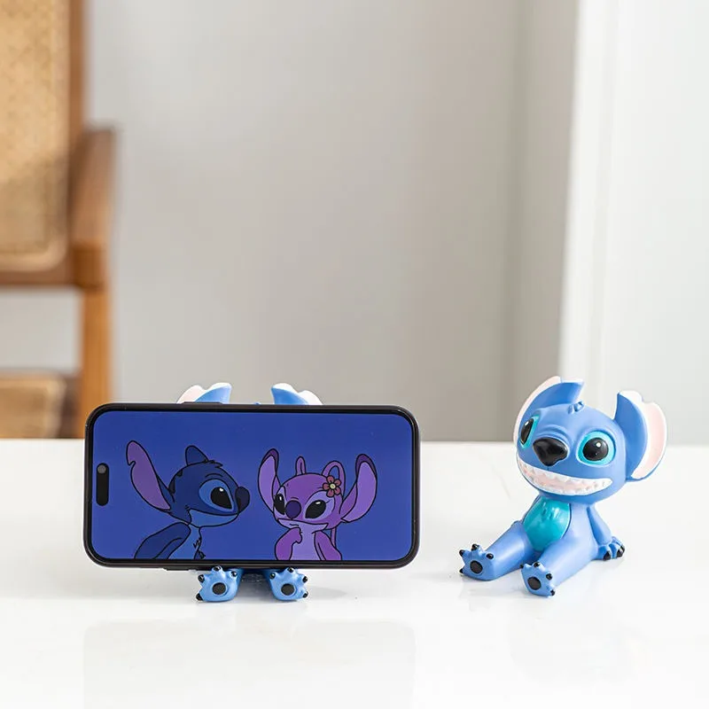 Disney Lilo and Stitch Cartoon Stitch supporto per cellulare creativo personaggio di animazione ornamento da tavolo regalo di compleanno di moda