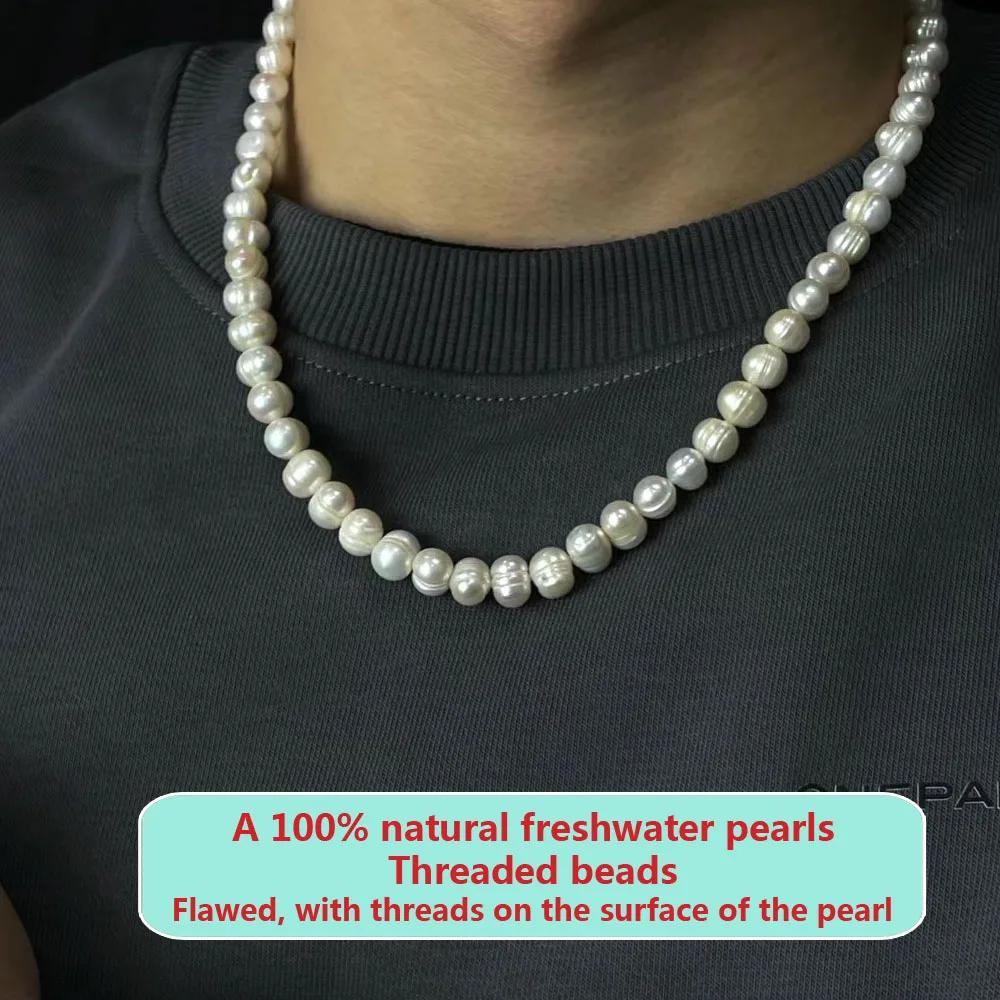 White Natural Freshwater Pearls Beads Size 5-6mm 6-7mm Nearly Round Loose Spacer Beads for Jewelry Making DIY Necklace Bracelet