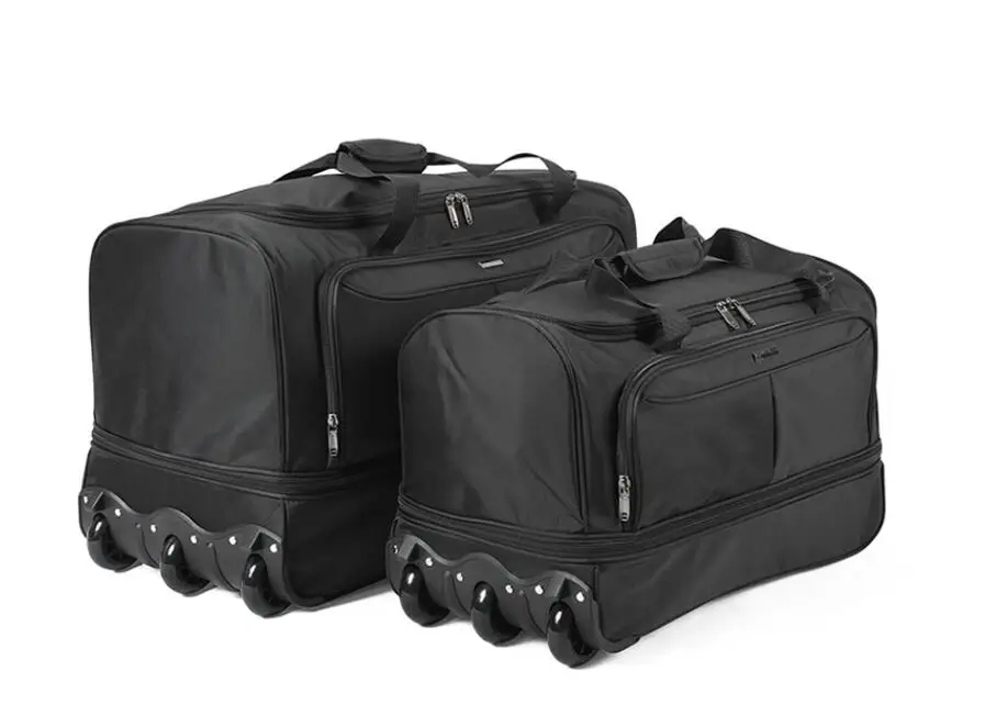 Heren Grote Capaciteit Trolley Tas Uitbreidbare Opvouwbare Draagtas Waterdichte Oxford Travel Trolley Tas Rollende Bagagetas