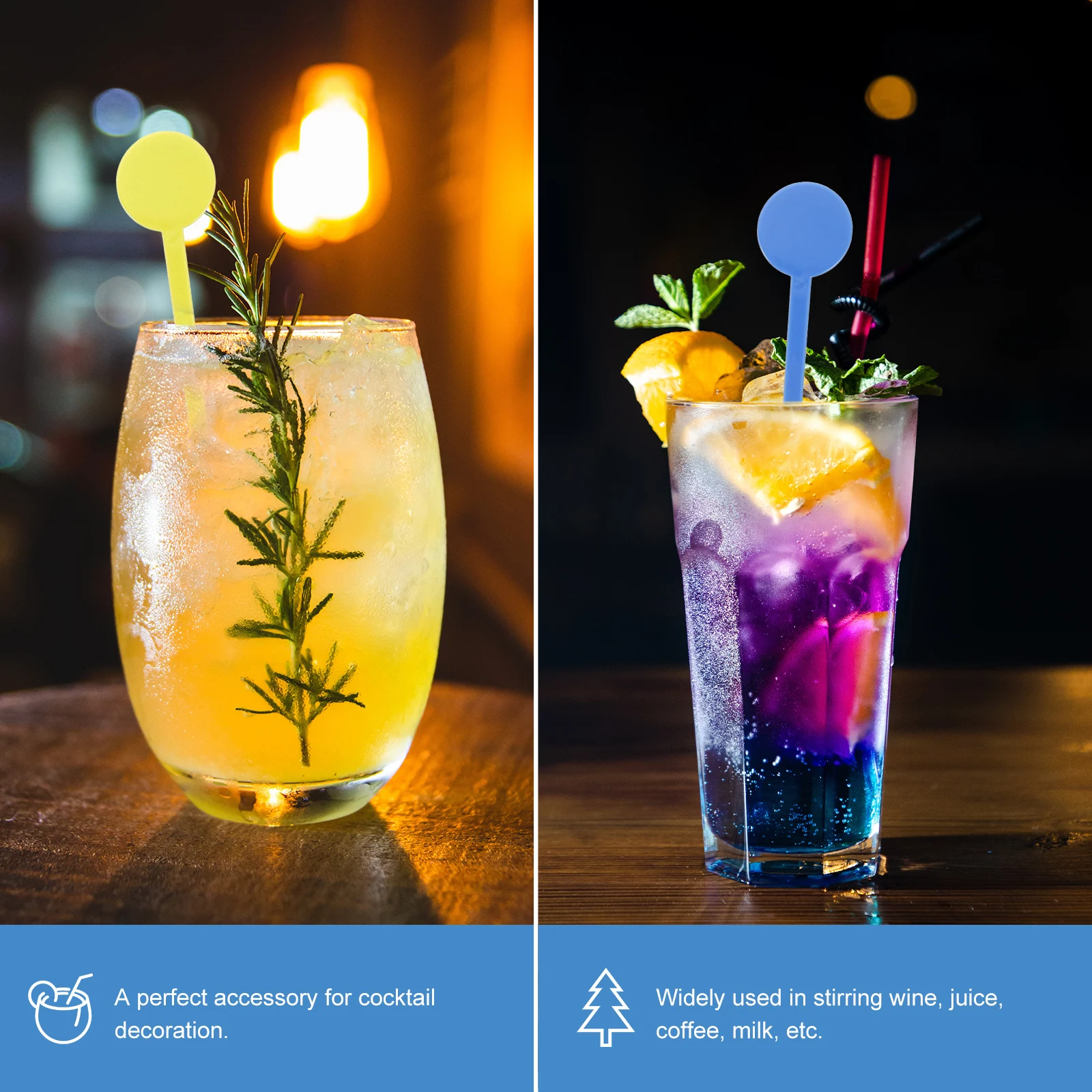 

400Pcs Acrylic Swizzle Sticks Colorful Round Head Beverage Stirrers for Coffee Juice Wine Perfect Party Accessory