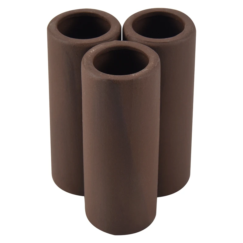 3 Pcs Brown Ceramic Shelters - Shrimp Habitat, Breeding Tube, Cave-A51M