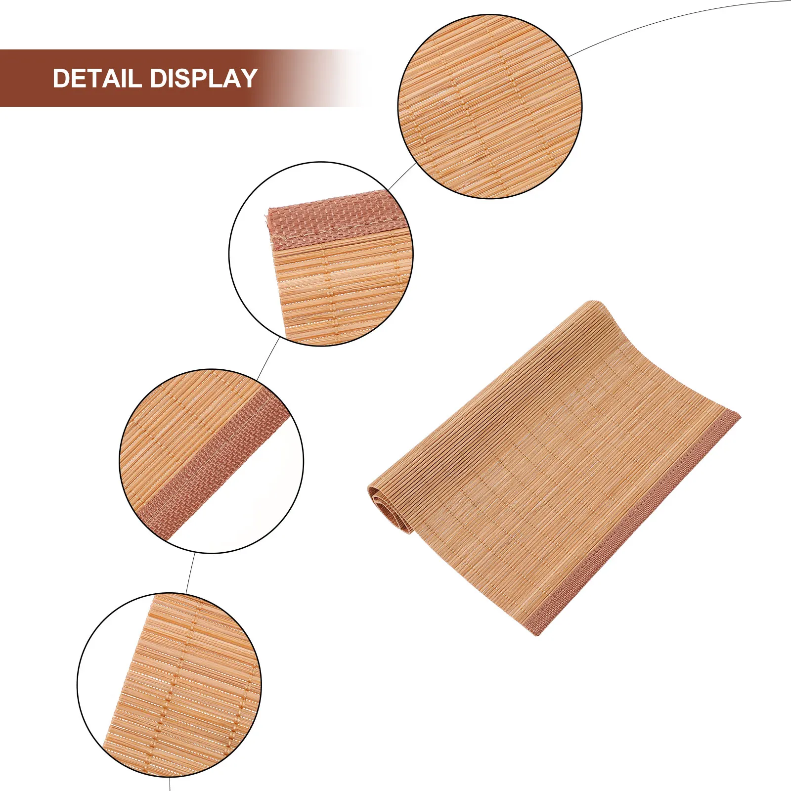 

Woven Coaster Bamboo Tea Mat Dining Room Table Decor Cup for Drinks Non-slip Decoration