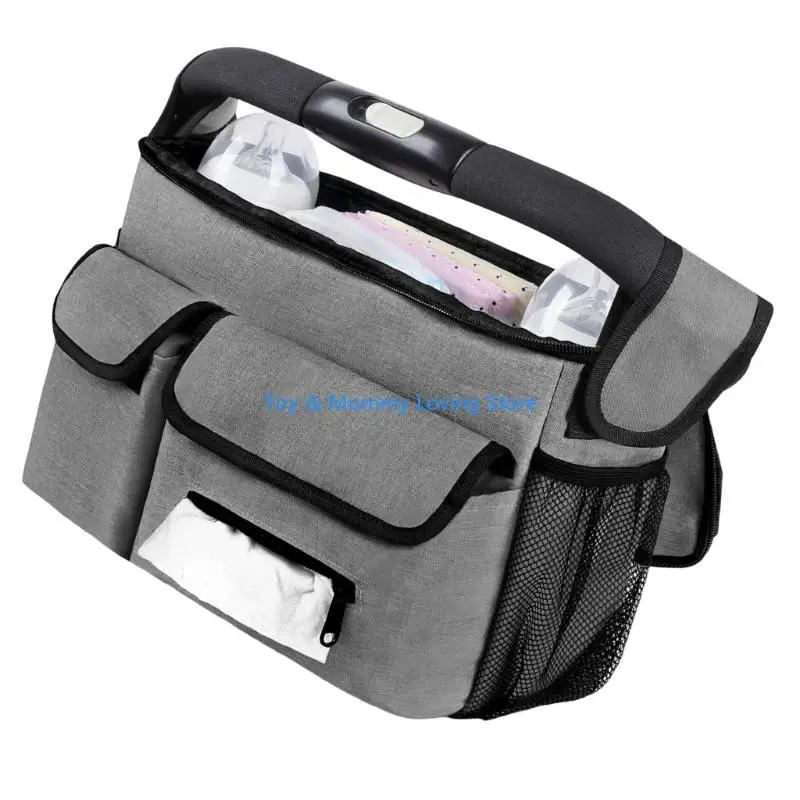 حقيبة تعليق لعربات الأطفال الأنيقة Y1QF بأشرطة قابلة للتعديل تناسب معظم عربات الأطفال