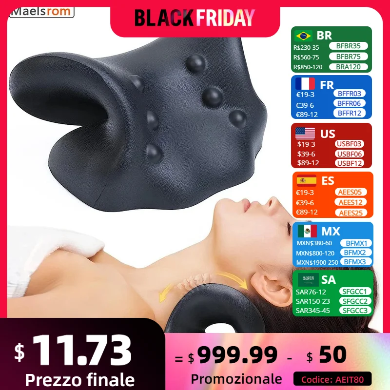 

Neck Stretcher for Neck Pain Relief Neck and Shoulder Relaxer Cervical Traction Device Pillow for Muscle Relax