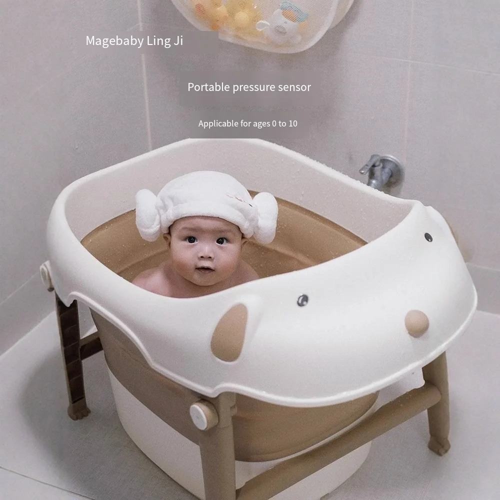 LazyChild Foldable baby bathtub infant bath bucket newborn baby bath tub children's home Plastic sitting and lying bath tub