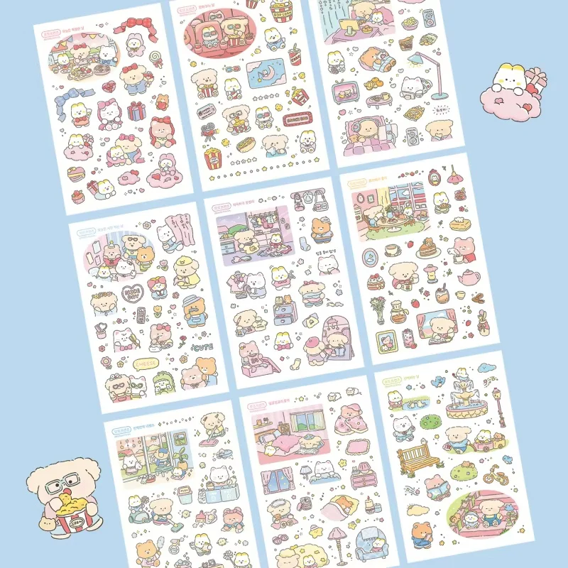 Niedliche Cartoon-Tier-Bären-Aufkleber für Handbuch, Tagebuch, Planer, Notizbuch, Scrapbook, Schreibwaren, DIY, dekorative, wasserfeste Aufkleber
